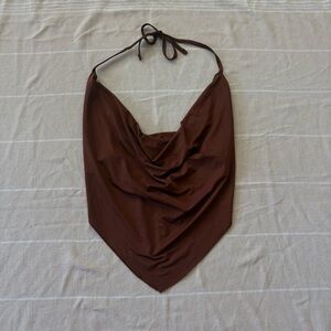 Cotton On Chocolate Brown Cowl Neck Halter Top